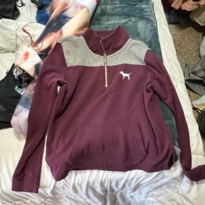 (XS) PINK STRETCH PULLOVER MAROON - Victoria’s Secret